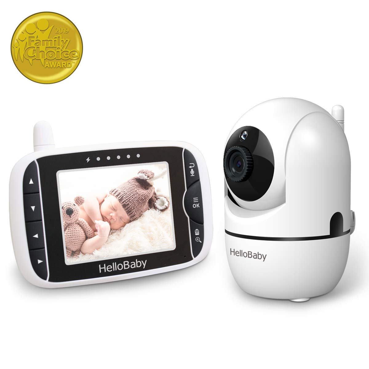 Blemil BL9046 Baby Monitor with 30-Hour Battery, 4.3 Large Split-Screen  Video Baby Monitor with Camera and Audio, Remote Pan/Tilt/Zoom Camera