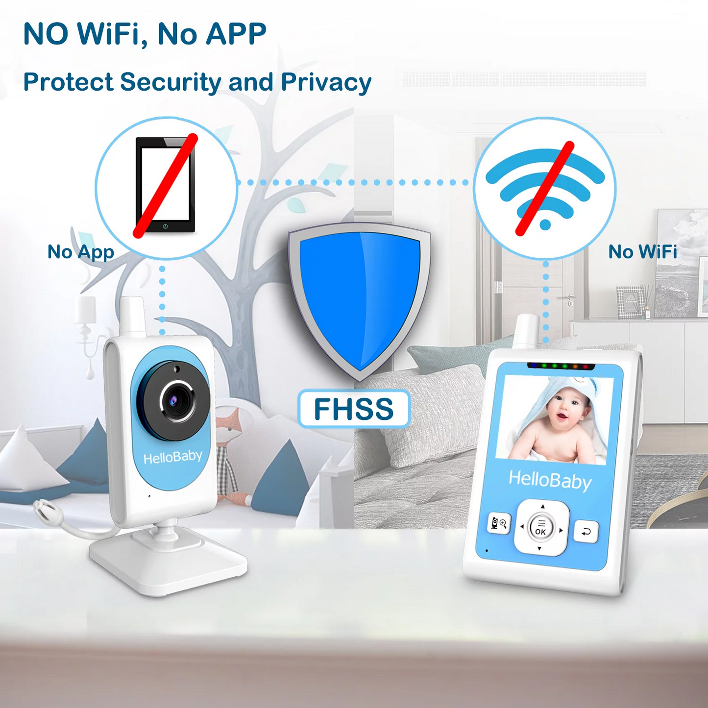 hellobaby best baby monitor - Baby Monitor HelloBaby Video Baby Monitor with 2.4 inch Screen, Night Vision, Temperature Sensor, VOX Mode, One-Way Talk, HB26