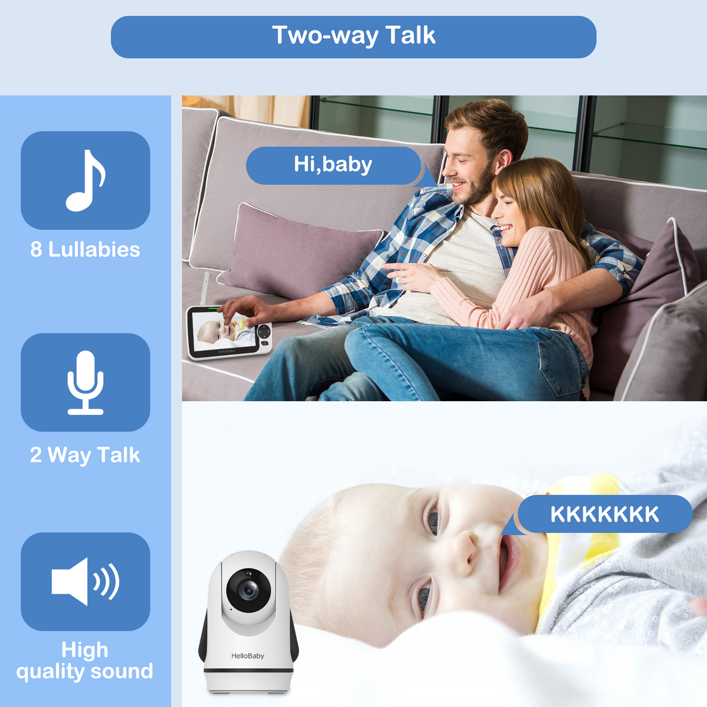 HB6352 5.0” Video Baby Monitor