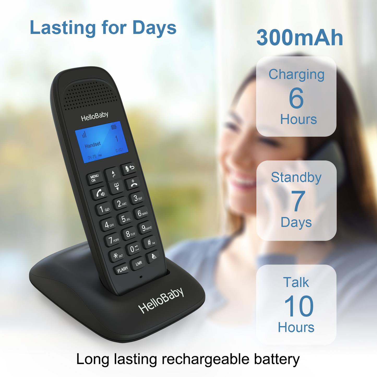 hellobaby best baby monitor - HelloBaby HB1688-1 DECT 6.0 Cordless Phone Handset