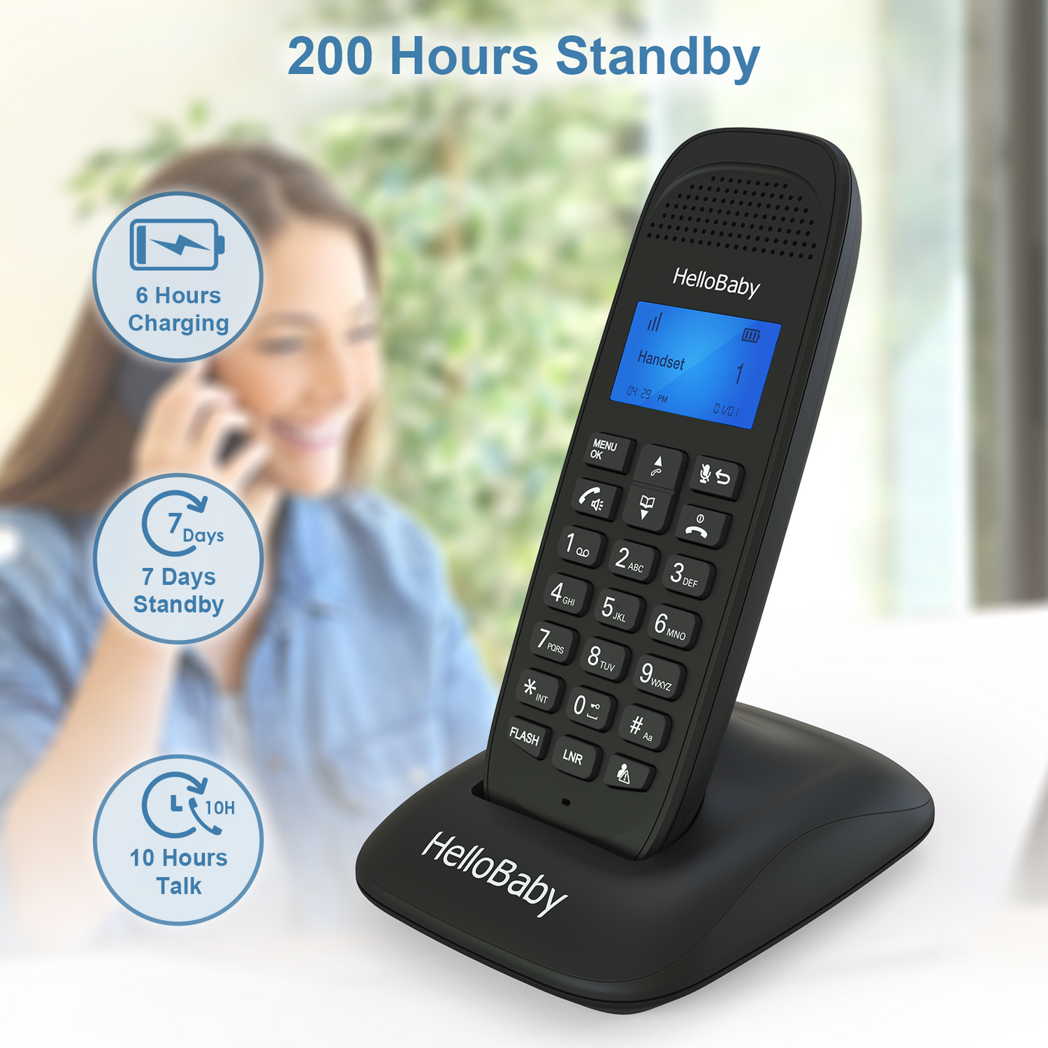 hellobaby best baby monitor - HelloBaby HB1688-2 DECT 6.0 Cordless Phone with 2 Handsets
