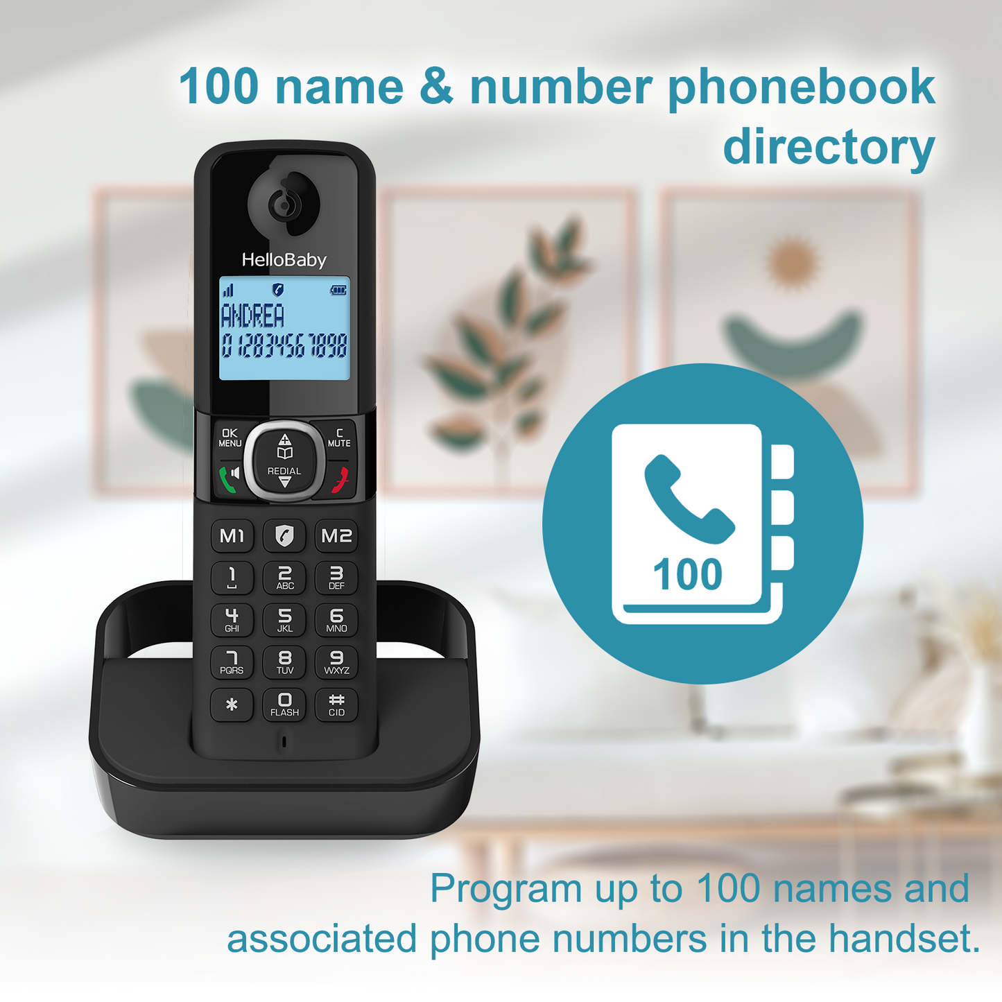 hellobaby best baby monitor - Hellobaby HB2688-2 DECT 6.0 Cordless Phone with 2 Handsets