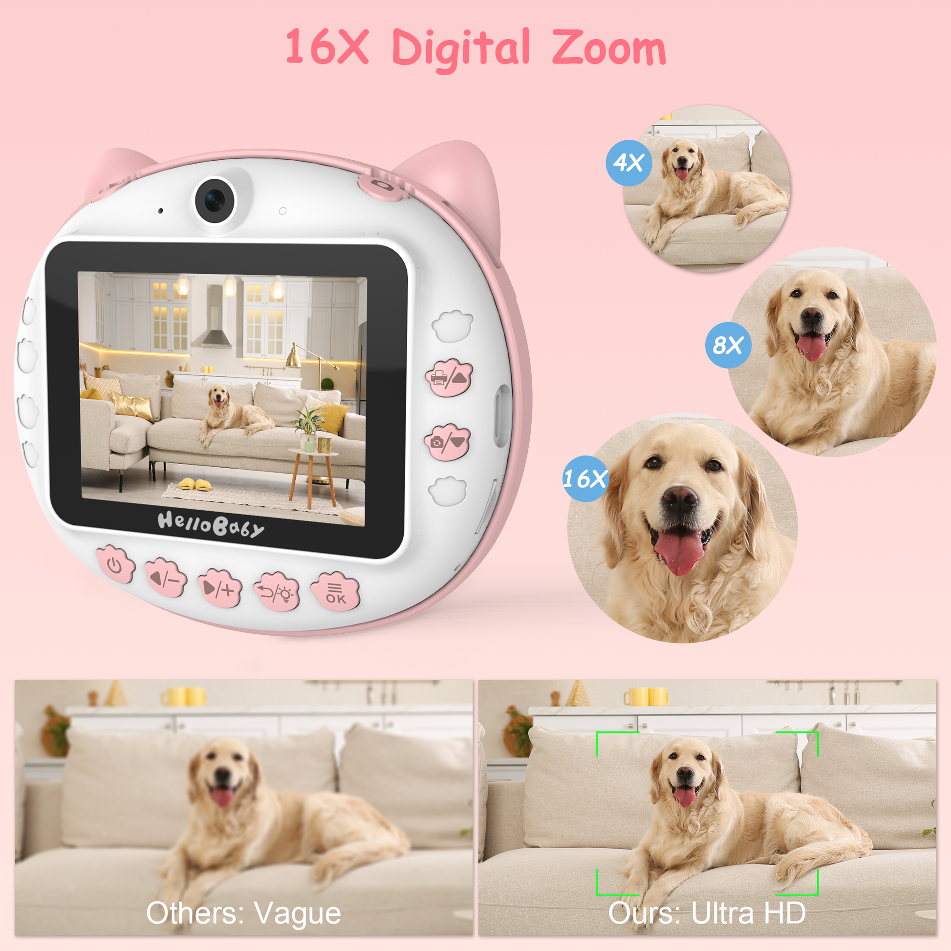 hellobaby best baby monitor - HelloBaby Instant Print Camera for Kids Pink