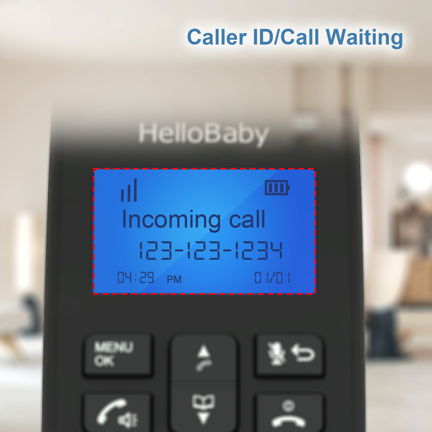 HelloBaby HB1688-4 DECT 6.0 Cordless Phone with 4 Handsets