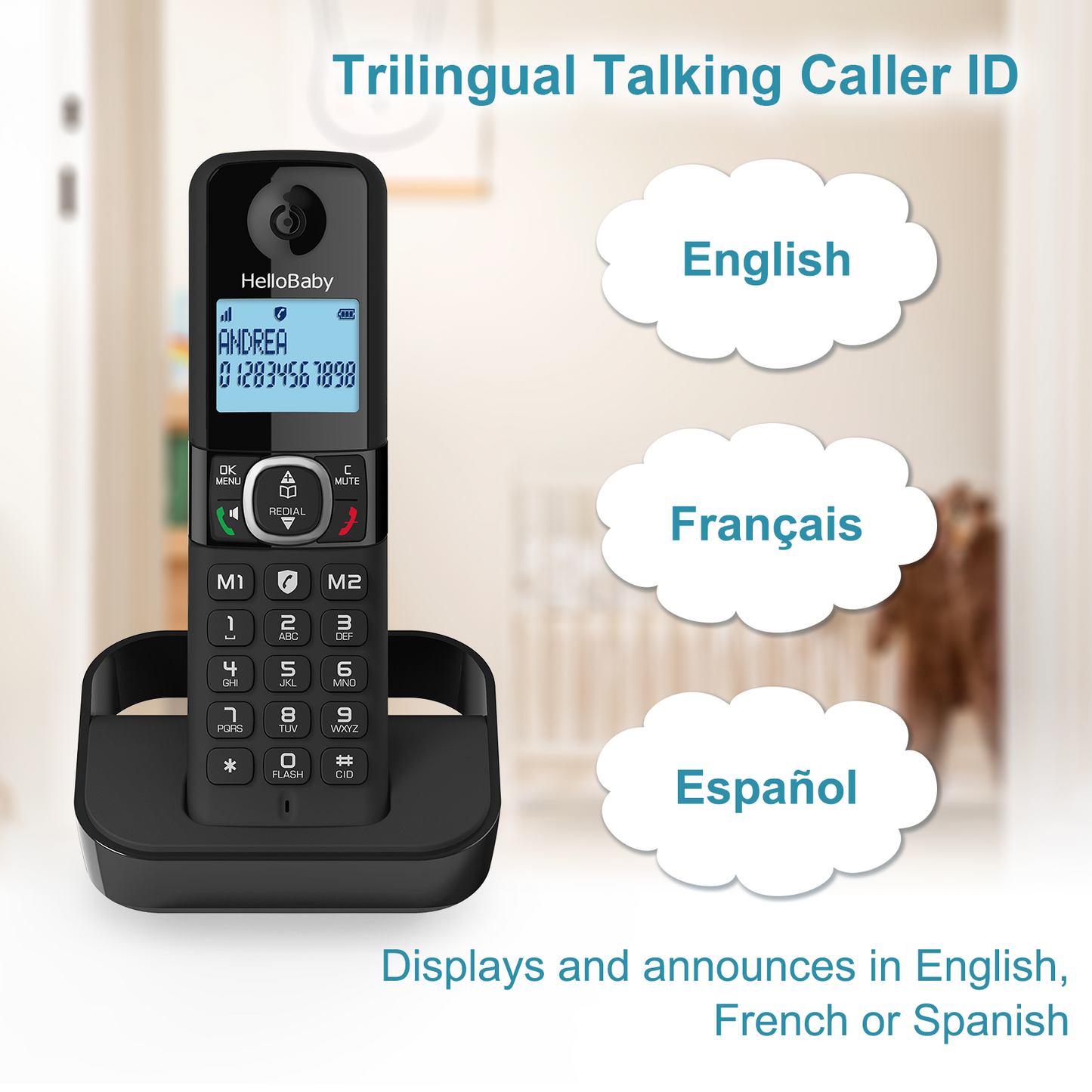 hellobaby best baby monitor - Hellobaby HB2688-2 DECT 6.0 Cordless Phone with 2 Handsets
