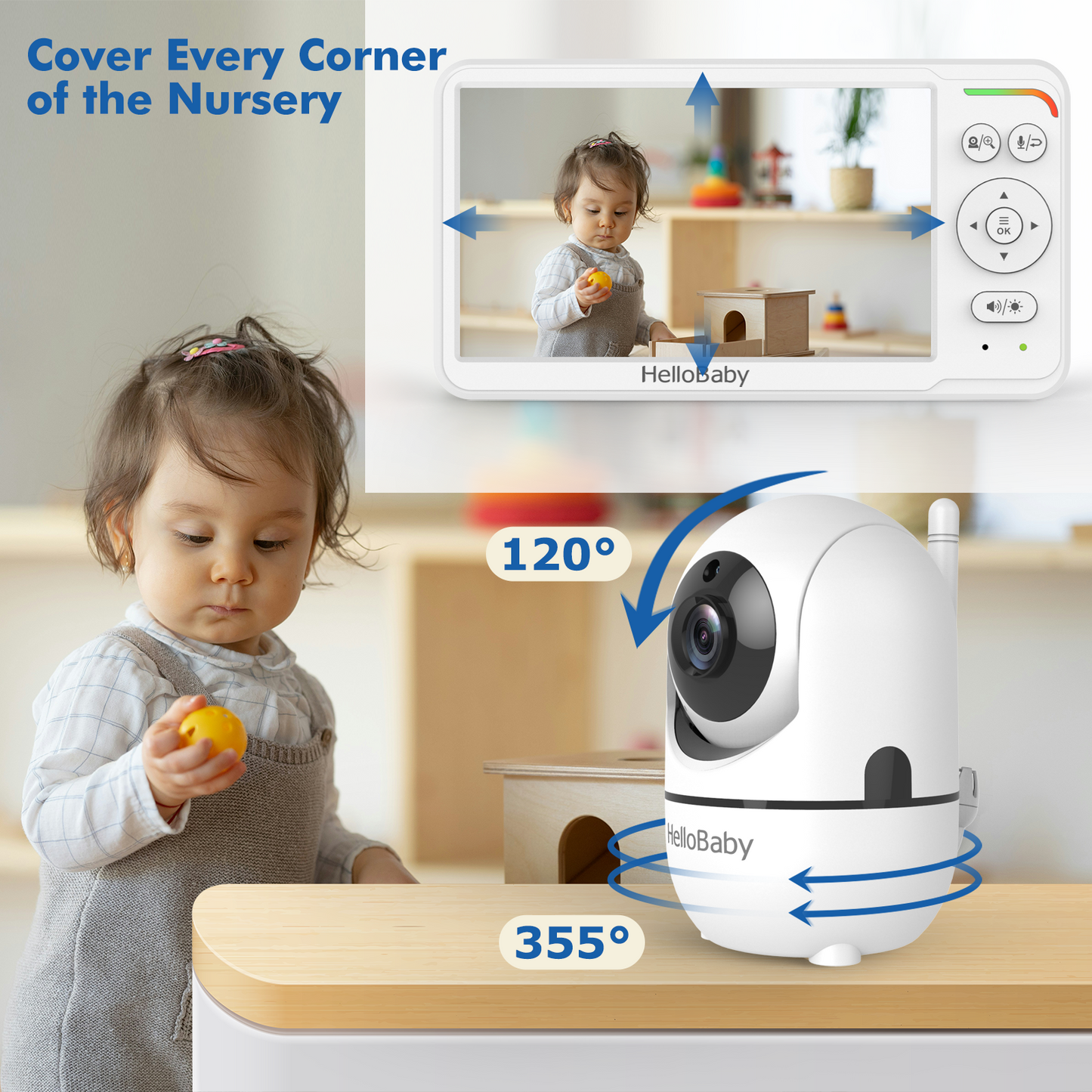 hellobaby best baby monitor - HelloBaby 6'' Video Baby Monitor