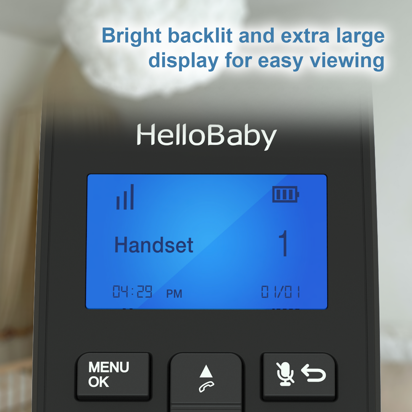 HelloBaby HB1688-3 DECT 6.0 Cordless Phone with 3 Handsets
