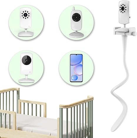 hellobaby best baby monitor - Universal Baby Monitor Camera Mount for Infant Optics DXR-8 & DXR-8 Pro, Compatible with HelloBaby Light-Weight Type Baby Monitors, Attaches to Cribs, Cots, or Furniture
