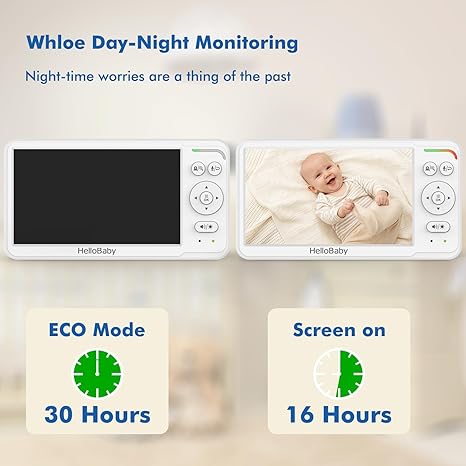 hellobaby best baby monitor - HelloBaby HB6560-2 Video Baby Monitor with two cameras