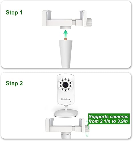 hellobaby best baby monitor - Universal Baby Monitor Camera Mount for Infant Optics DXR-8 & DXR-8 Pro, Compatible with HelloBaby Light-Weight Type Baby Monitors, Attaches to Cribs, Cots, or Furniture