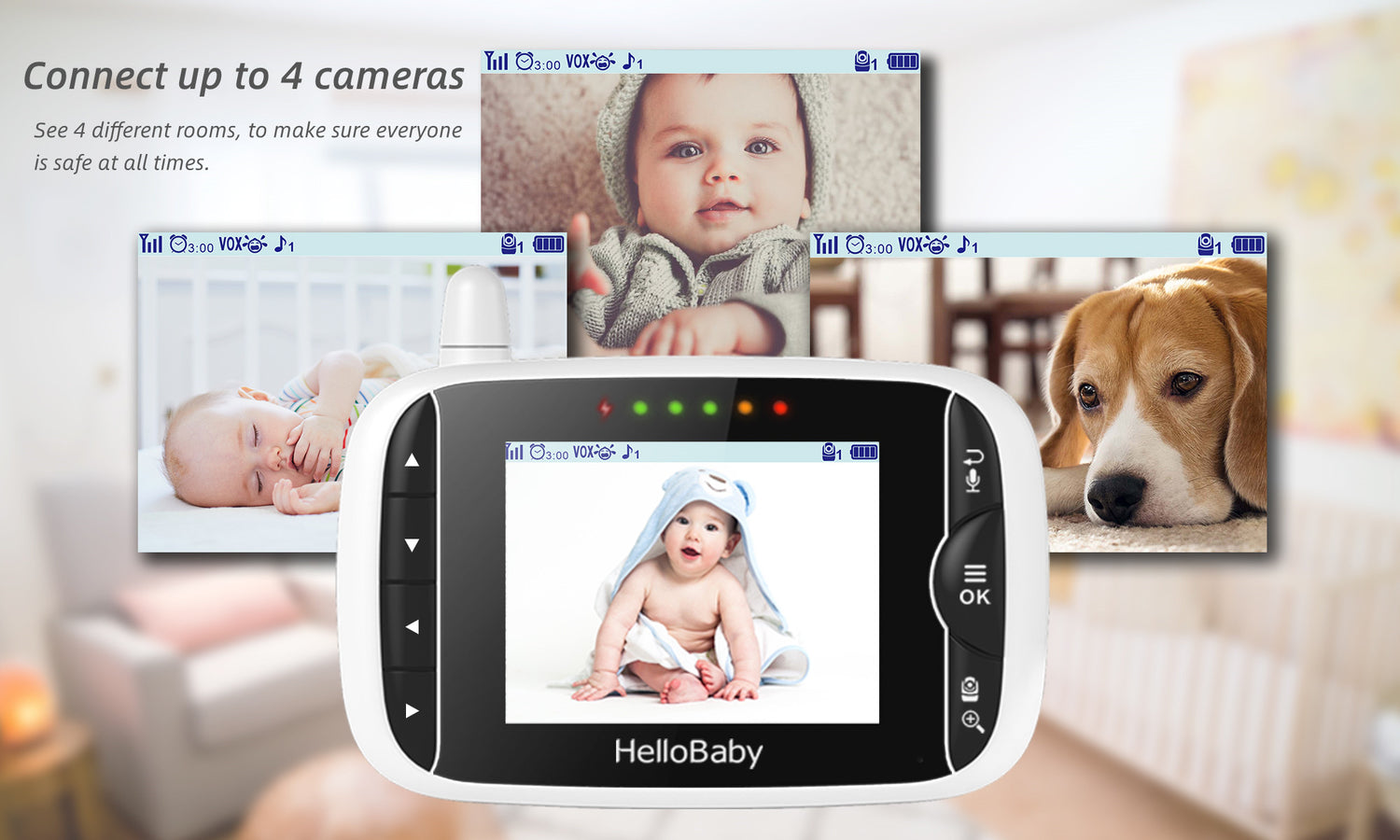 Connect up to 4 cameras