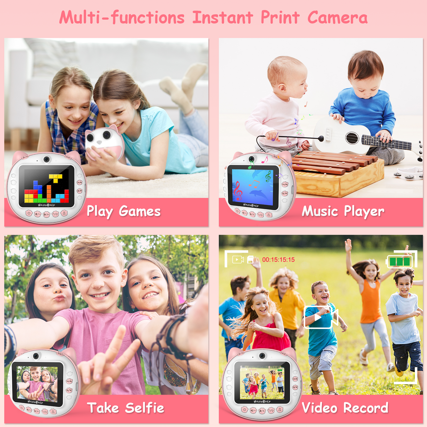 hellobaby best baby monitor - HelloBaby Instant Print Camera for Kids Pink