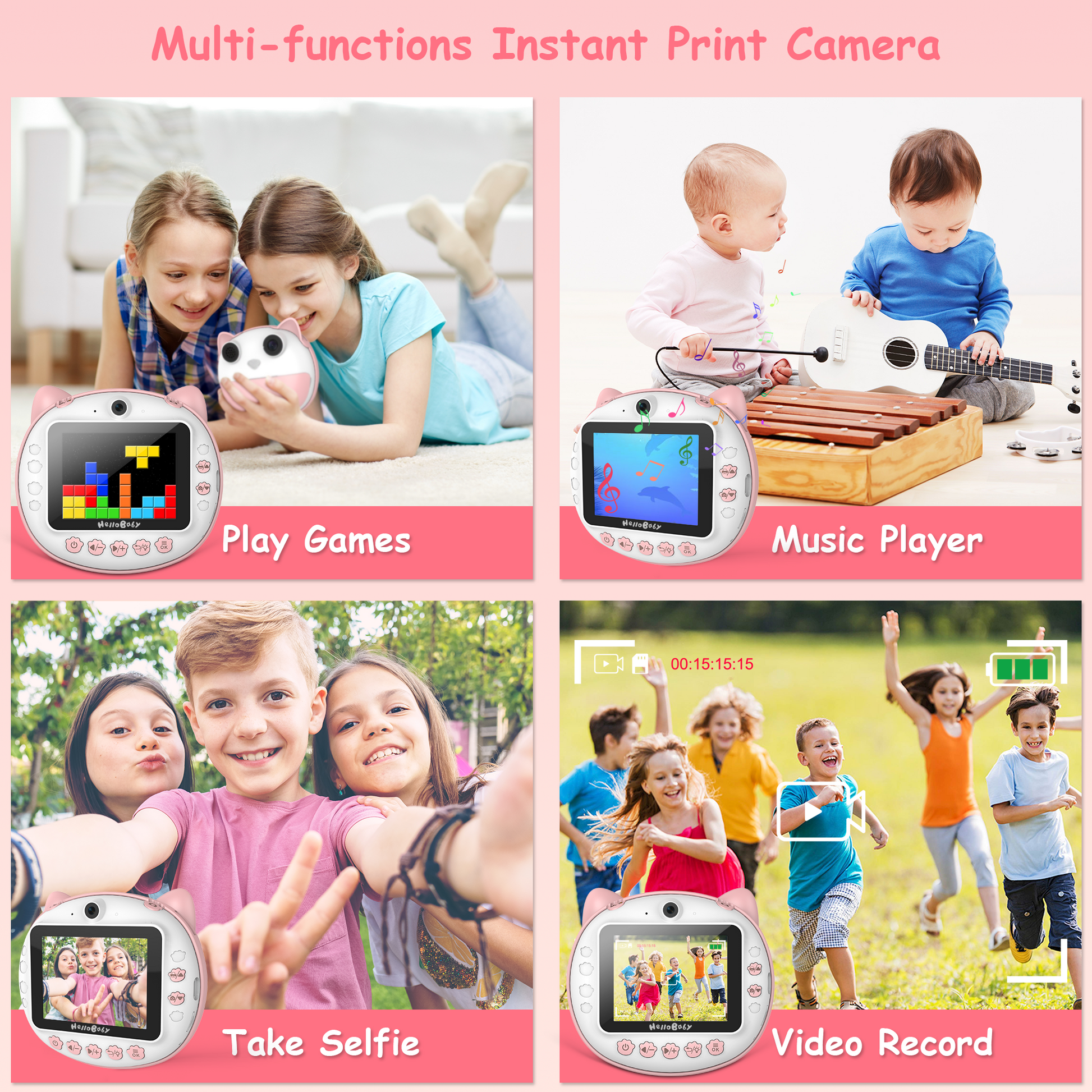 hellobaby best baby monitor - HelloBaby Instant Print Camera for Kids Pink