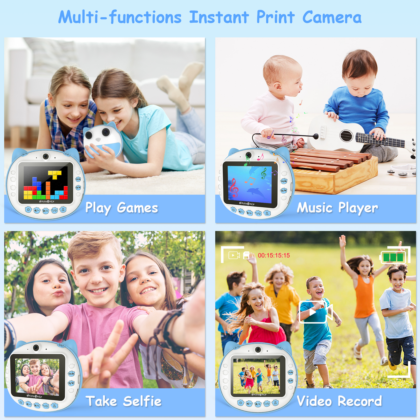 hellobaby best baby monitor - HelloBaby Instant Print Camera for Kids Blue