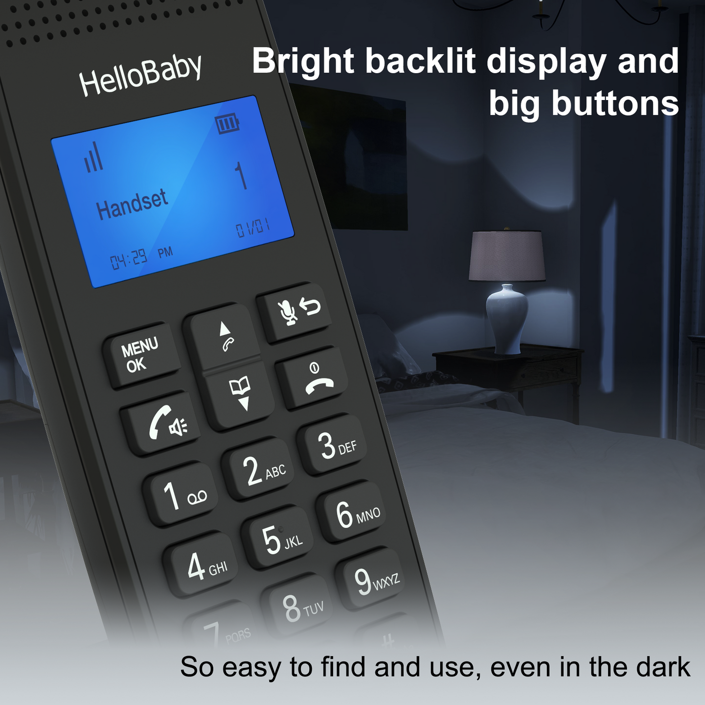 hellobaby best baby monitor - HelloBaby HB1688-1 DECT 6.0 Cordless Phone Handset