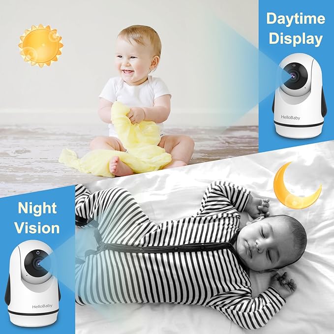 hellobaby best baby monitor - HelloBaby HB6351-2 Video Baby Monitor with two cameras