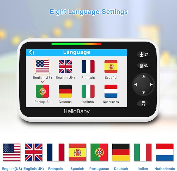 hellobaby best baby monitor - HelloBaby HB6250 Baby Monitor, 5" Screen, VOX, PTZ, Night Vision, No WiFi