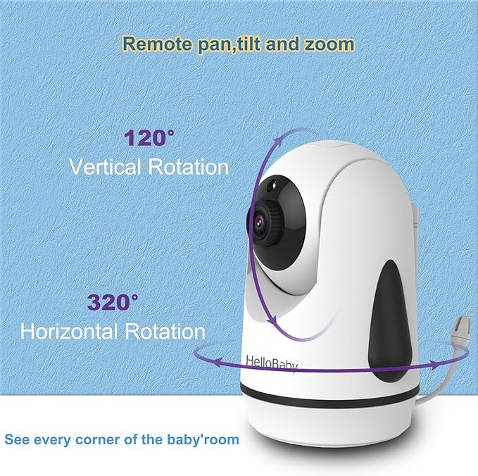 hellobaby best baby monitor - HelloBaby HB6351-2 Video Baby Monitor with two cameras