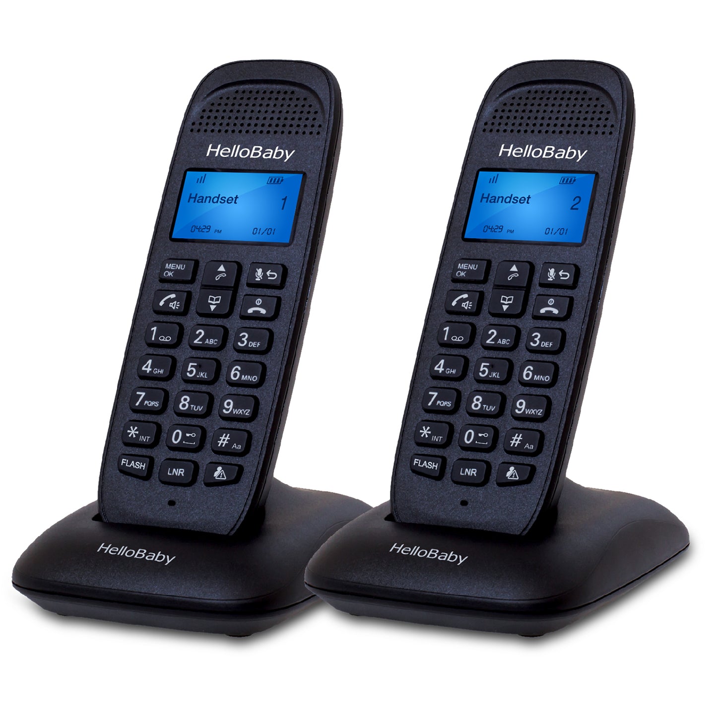 HelloBaby HB1688-2 DECT 6.0 Cordless Phone with 2 Handsets