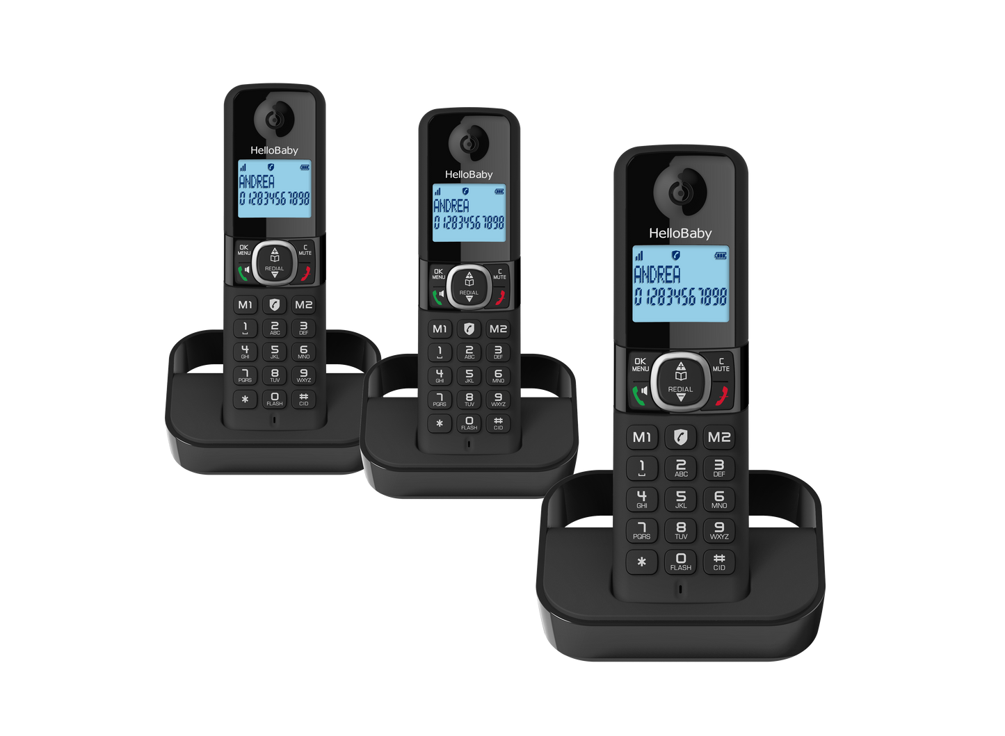 Hellobaby HB2688-3 DECT 6.0 Digital Cordless Telephone