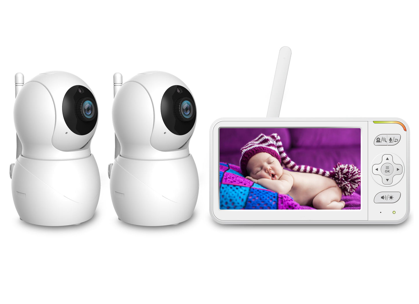 HelloBaby HB6053-2 /5.0 Inch Video Baby Monitor with Remote Pan and Tilt Function