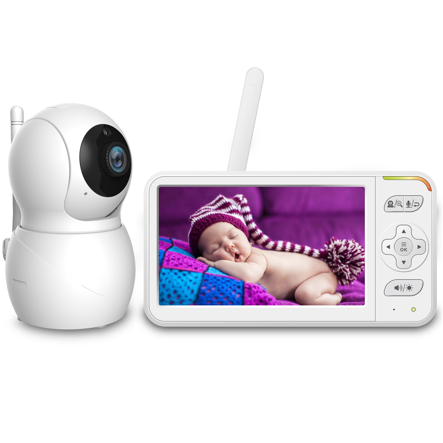 HelloBaby HB6053 - 5.0 Inch Video Baby Monitor with Remote Pan and Tilt Function