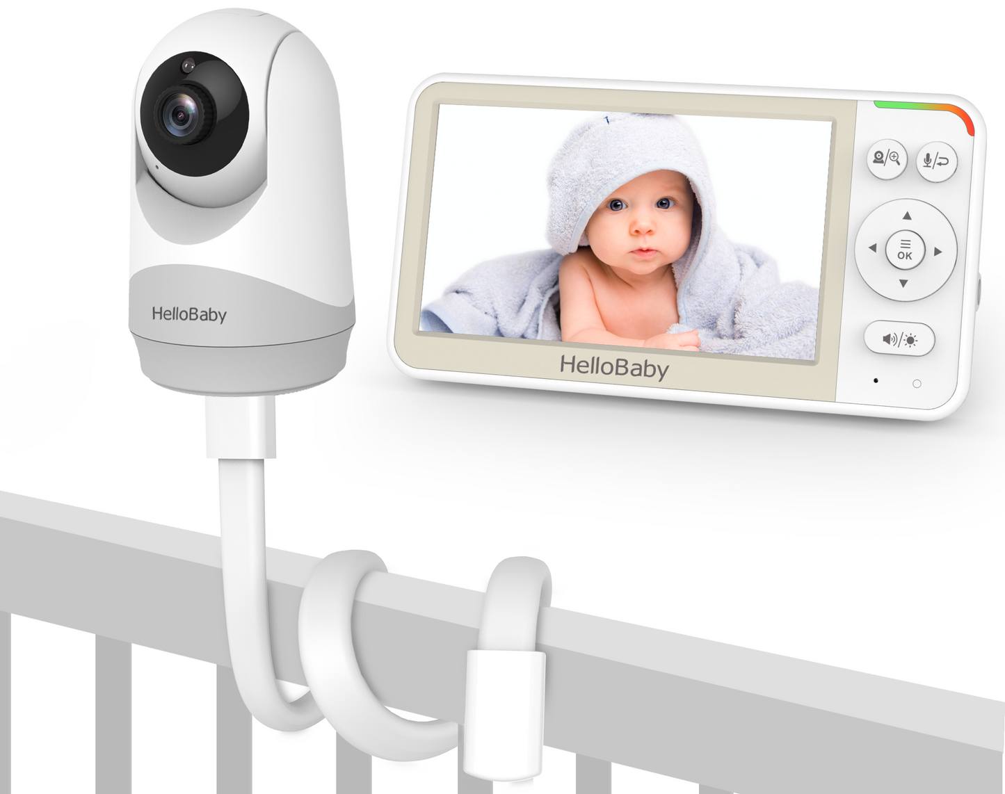 HelloBaby HB6256-M / 5.0 Inch Video Baby Monitor with Remote Pan and Tilt Function