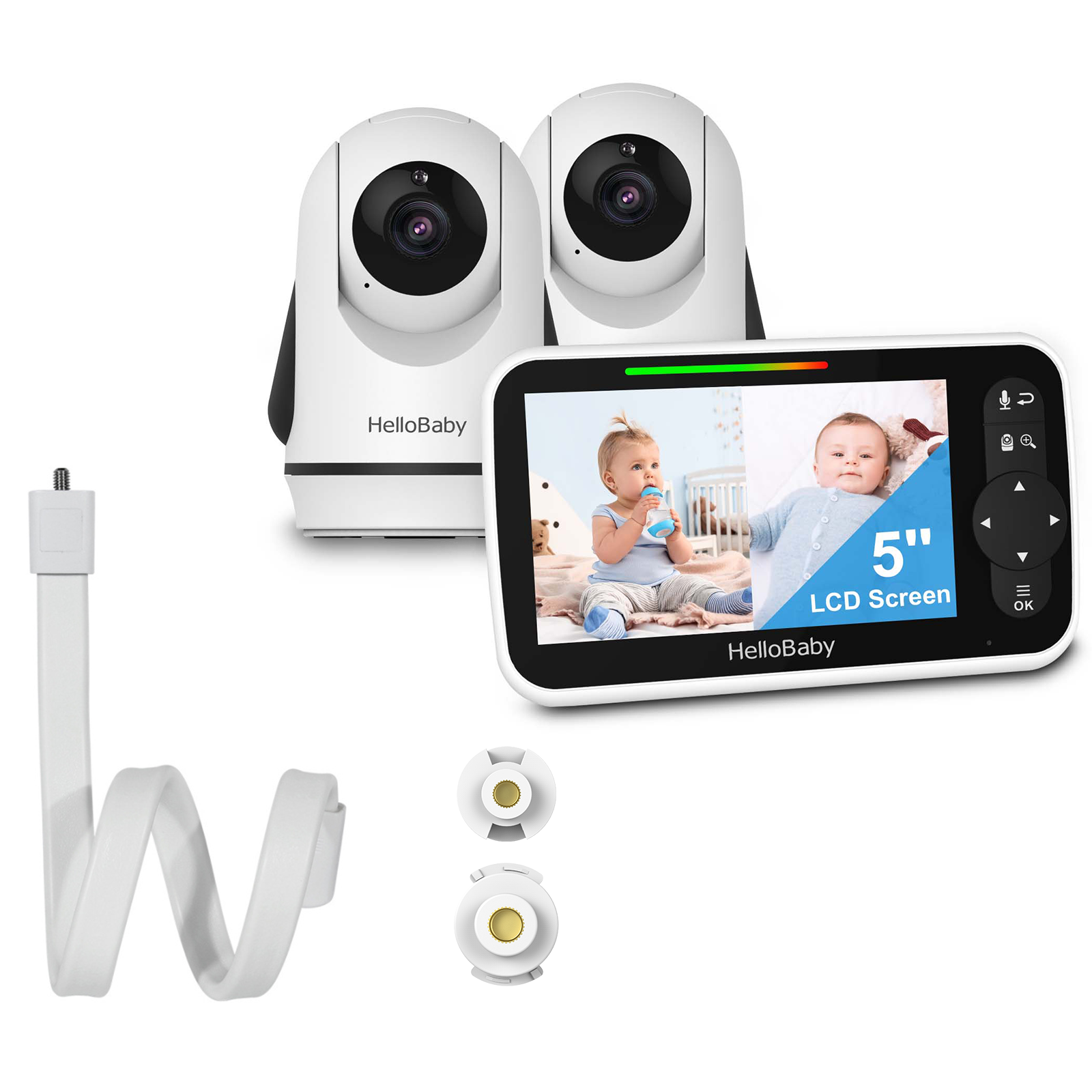 hellobaby best baby monitor - HelloBaby HB6351-2 Video Baby Monitor with two cameras