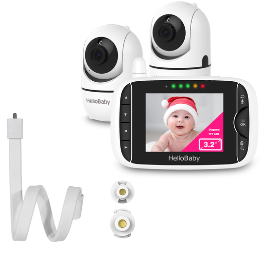 hellobaby best baby monitor - HelloBaby HB65-2 Video Baby Monitor with two cameras