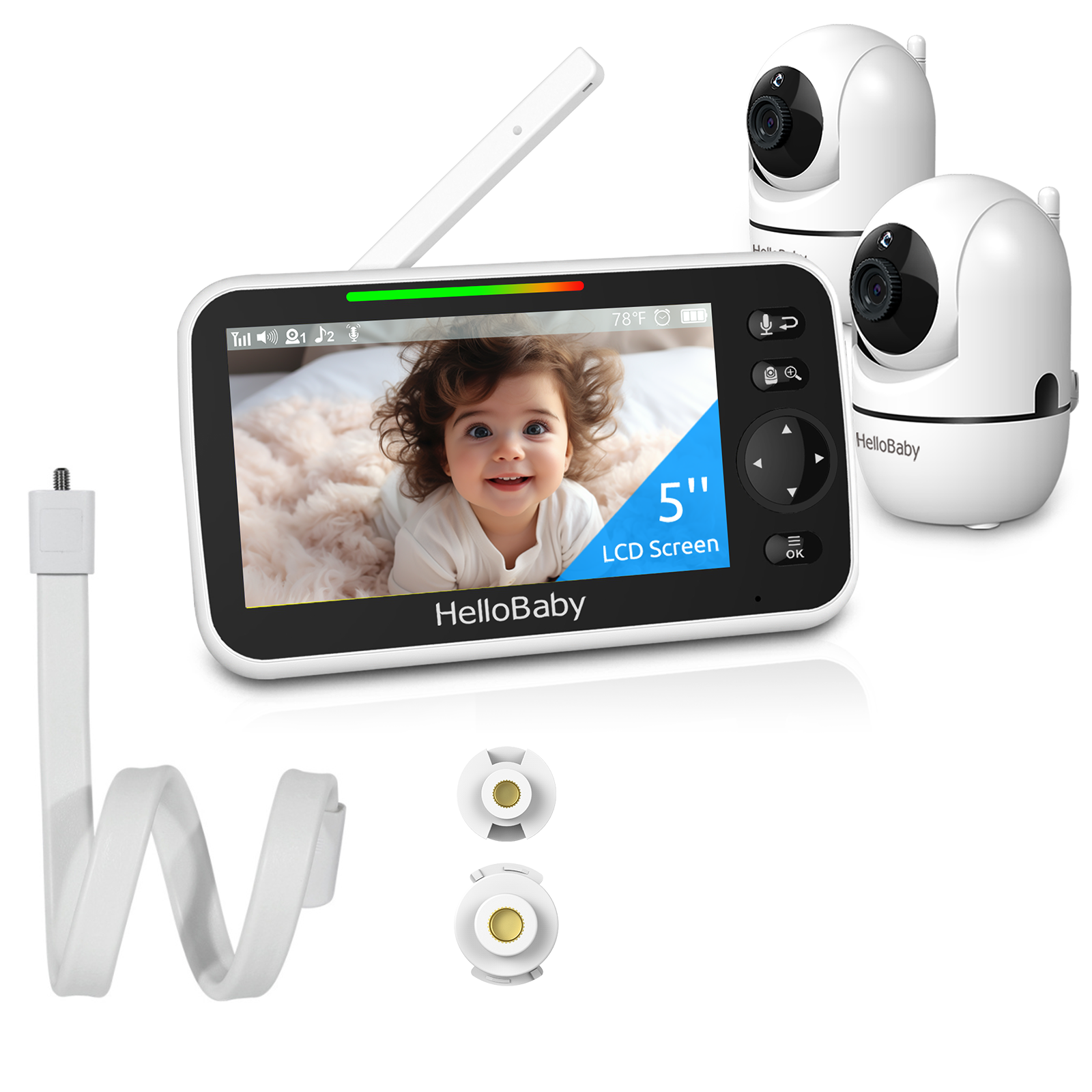hellobaby best baby monitor - HelloBaby HB6550-2 Baby Monitor with two cameras