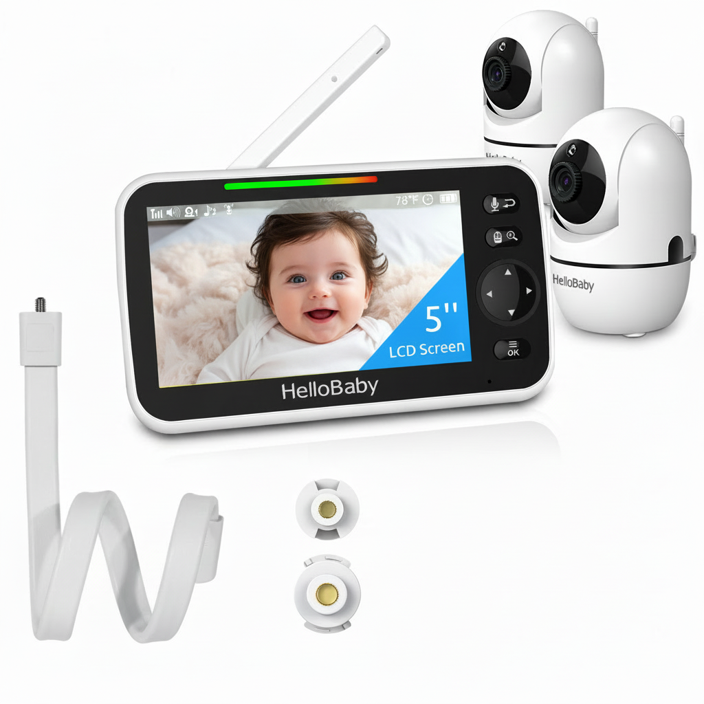 hellobaby best baby monitor - HelloBaby HB6550-2 Baby Monitor with two cameras