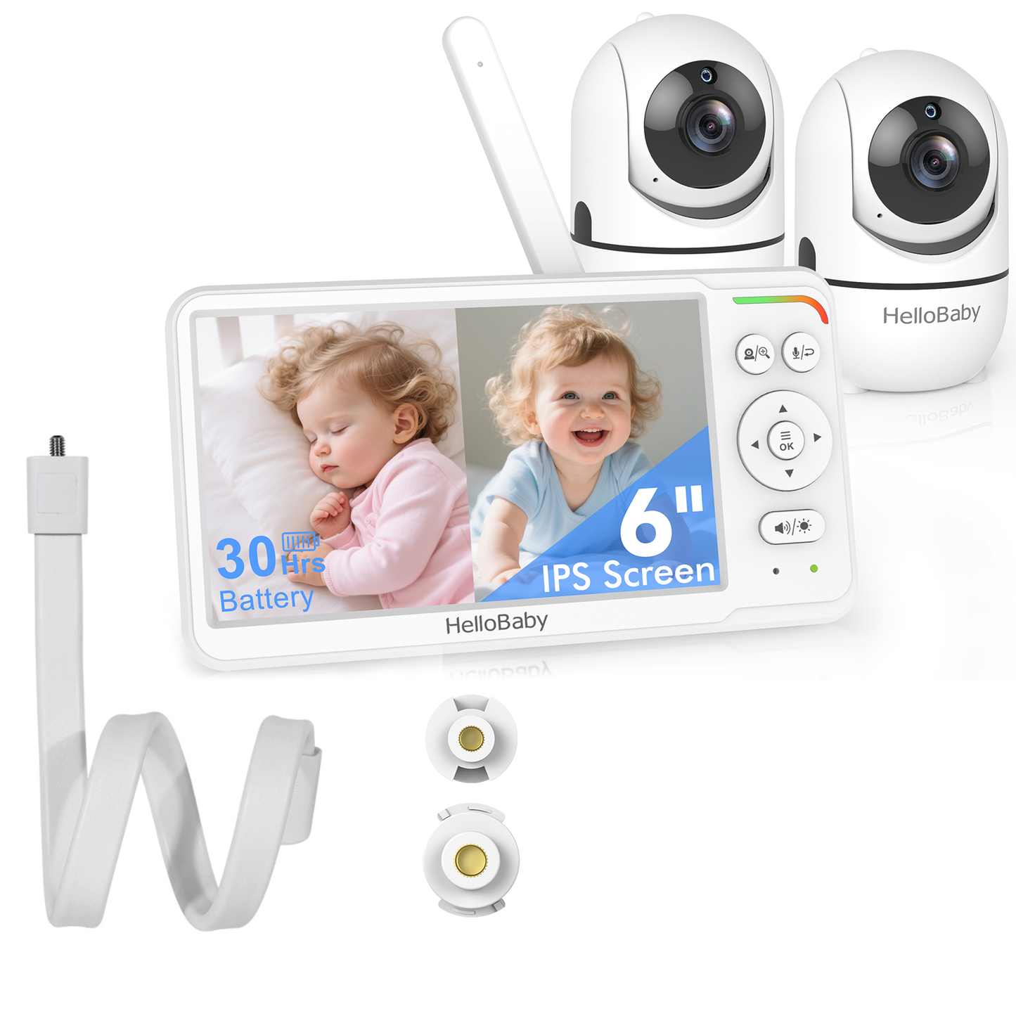 hellobaby best baby monitor - HelloBaby HB6560-2 Video Baby Monitor with two cameras