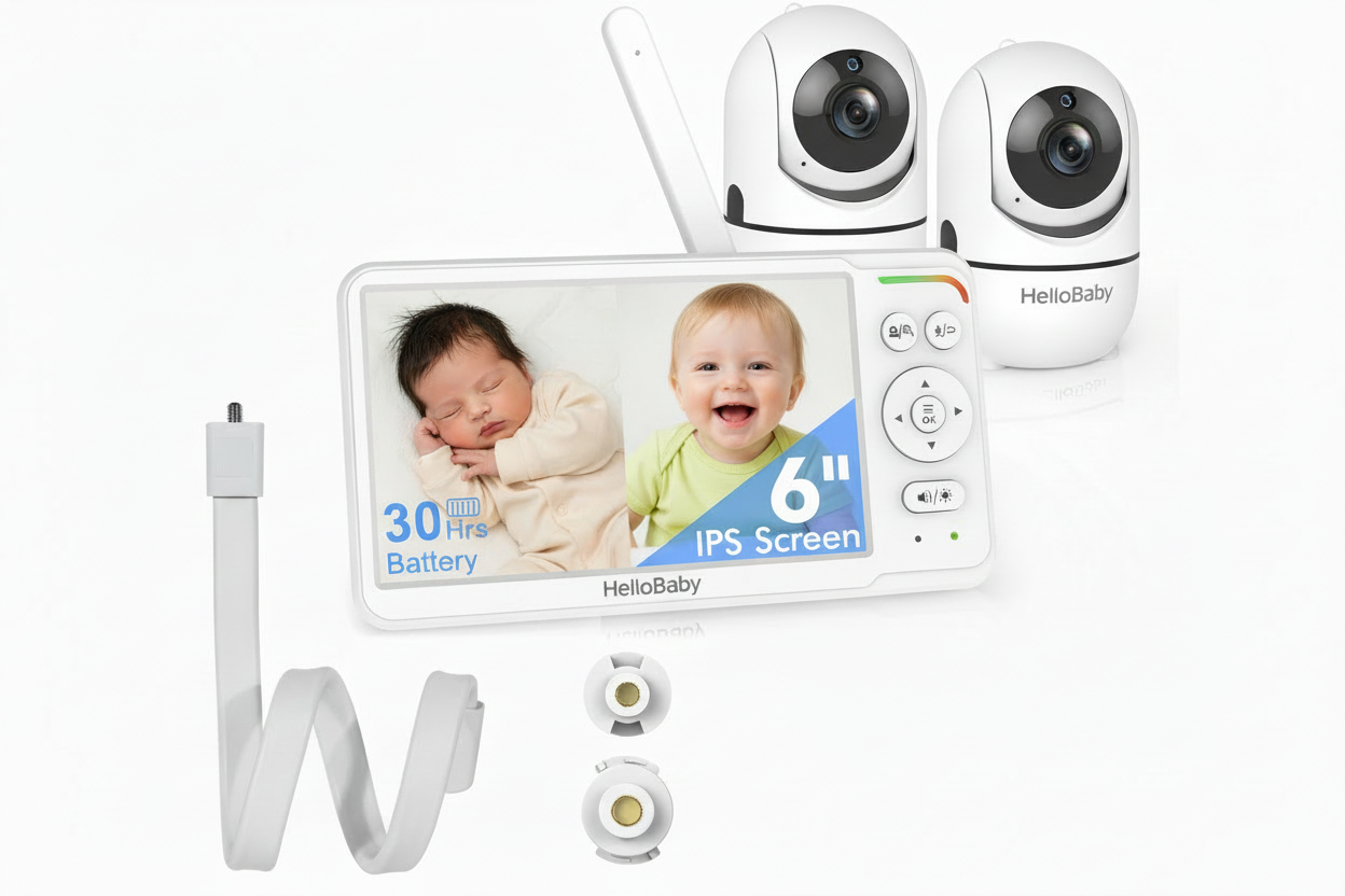 hellobaby best baby monitor - HelloBaby HB6560-2 Video Baby Monitor with two cameras