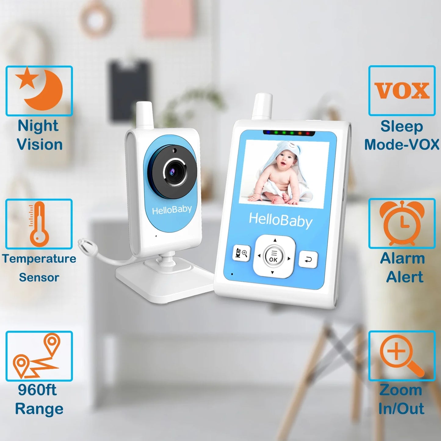hellobaby best baby monitor - HelloBaby HB26 Video Baby Monitor