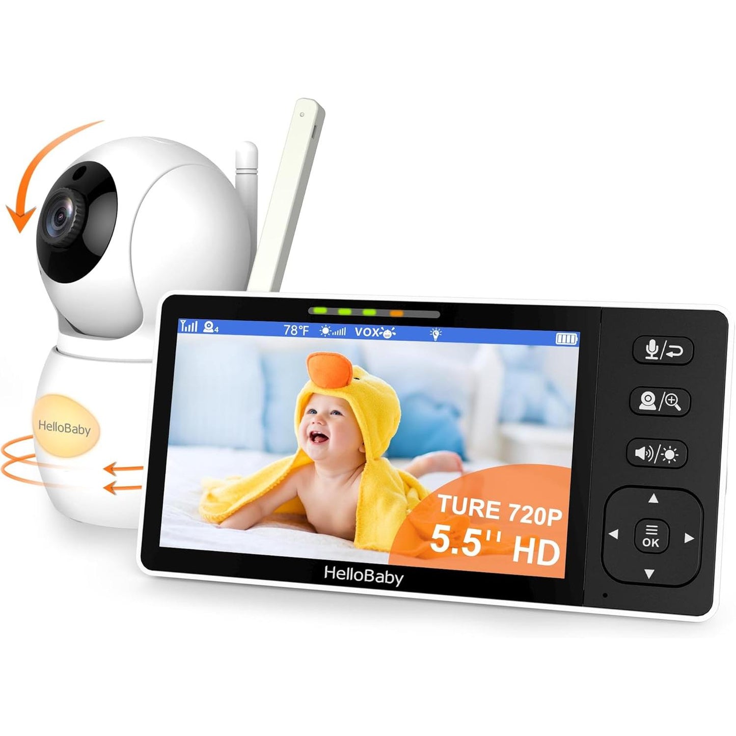 hellobaby best baby monitor - HelloBaby 720P 5.5'' Video Baby Monitor