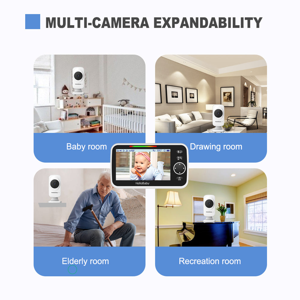 hellobaby best baby monitor - HelloBaby monitor HB50 | Video Baby Monitor with Camera and Audio