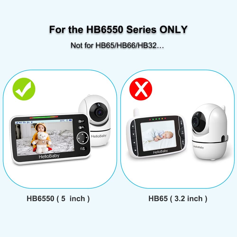 hellobaby best baby monitor - 5" Baby Camera Monitor, Hello Baby Monitor with Cameras and Audio, 2 Cameras Remote Pan/Tilt/Zoom, VOX Mode, Night Vision, 2-Way Talk, 8 Lullabies, Temperature and 1000ft Range