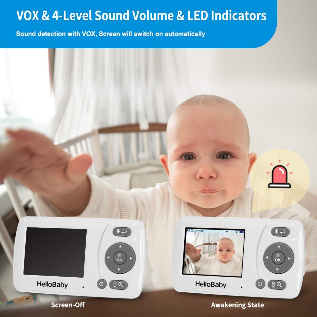 hellobaby best baby monitor - Hellobaby monitor HB30 | Video Baby Monitor with Camera