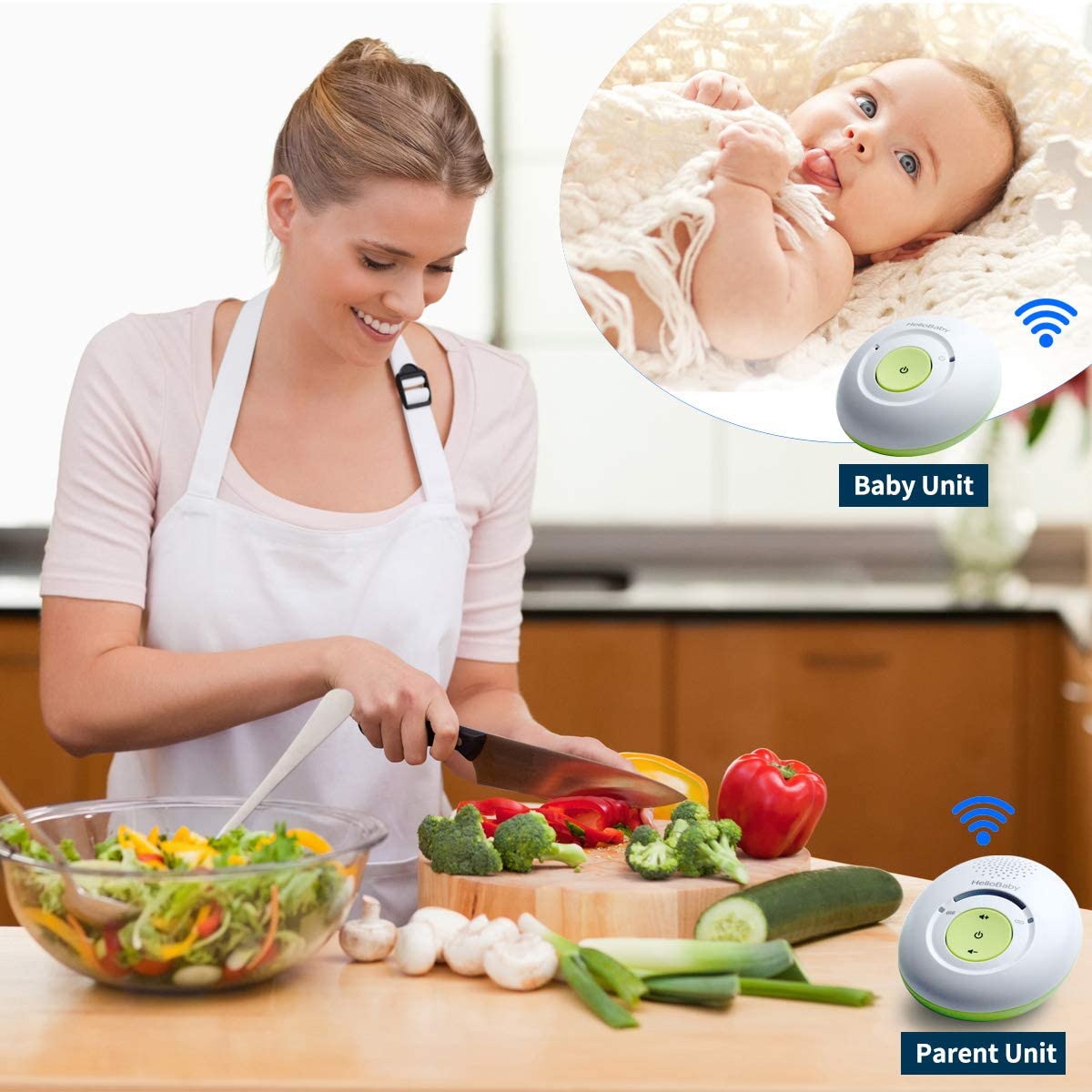 hellobaby best baby monitor - HB178- HelloBaby Audio Baby Monitor,Sound Indicator, Digitized Transmission, One Way Audio