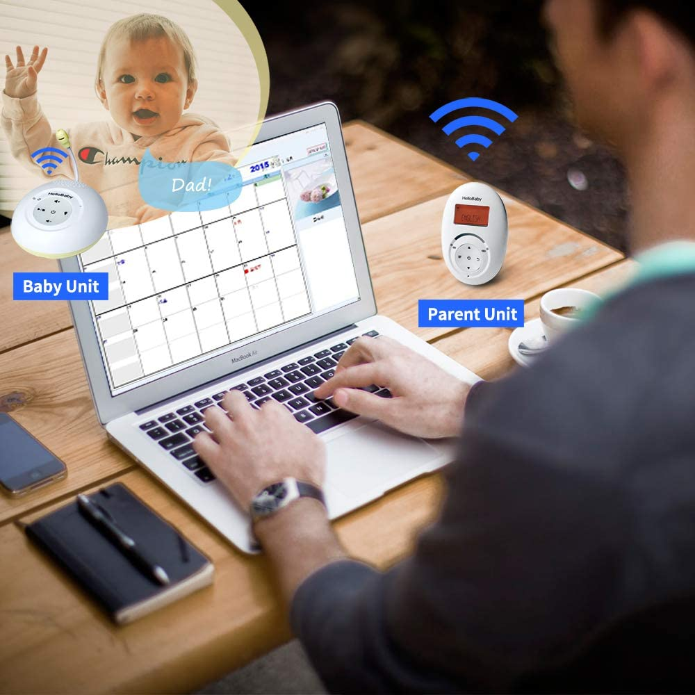 hellobaby best baby monitor - HB180-Two-Way Audio Baby Monitor with Temprature Sensor, Sound Alert, Lullabies & Night Light
