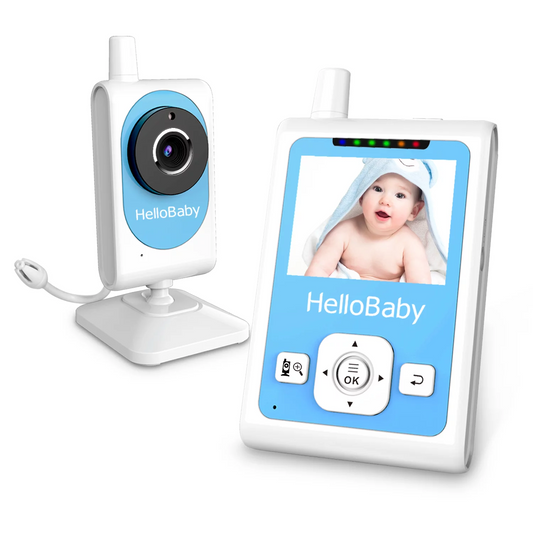 HelloBaby Monitor con cámara y audio, pantalla IPS LCD pantalla de video  monitor de bebé sin WiFi visión nocturna infrarroja, temprature, canción de