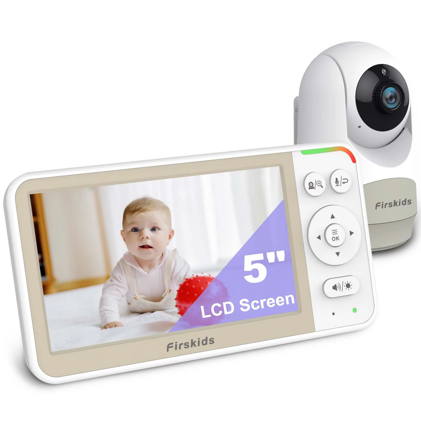  HelloBaby Video Baby Monitor with 2 Cameras and 5 Inch Split  Screen Display, Remote Control Cameras with Night Vision and Temprature  Monitoring : Baby