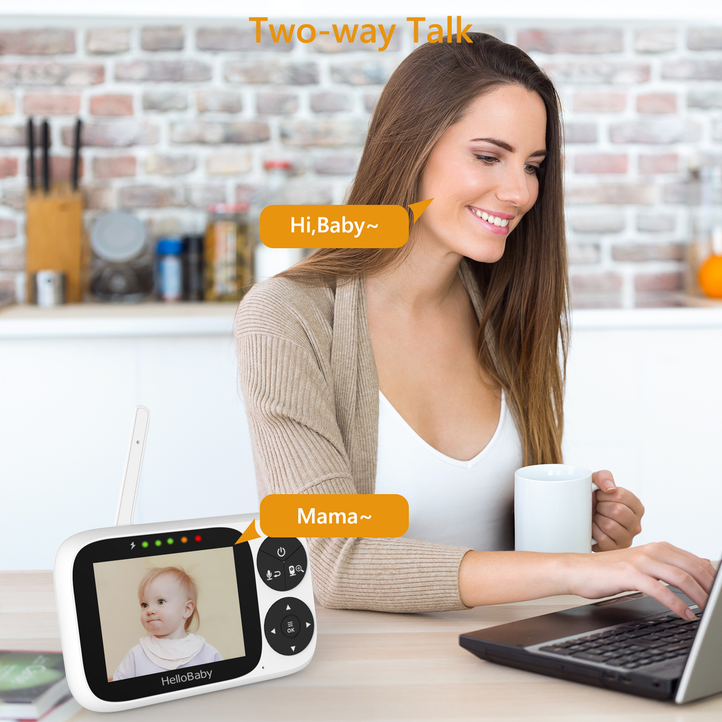 HB2033 3.2” Video Baby Monitor