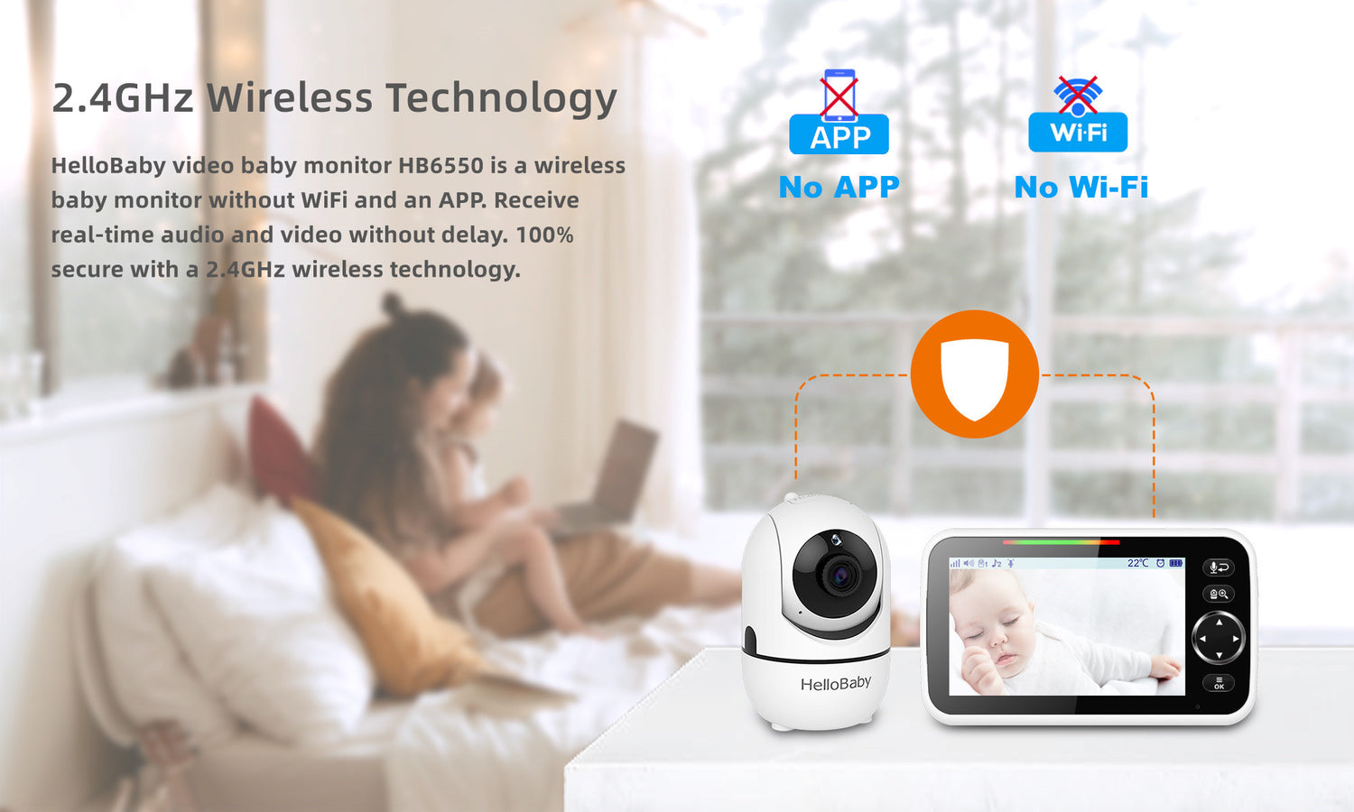 HelloBaby 2.4GHz wireless baby monitor
