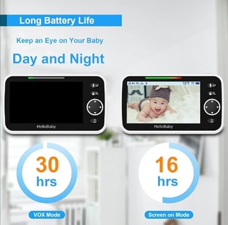 HelloBaby 6" Video Baby Monitor with 1 Camera HB6550Plus