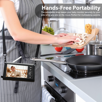 hellobaby best baby monitor - HelloBaby HB6550 Baby Monitor Case - Waterproof-Resistant Travel Case with Carrying Strap, Scratch-Resistant Storage Pouch for Portable Baby Monitoring On-The-Go  