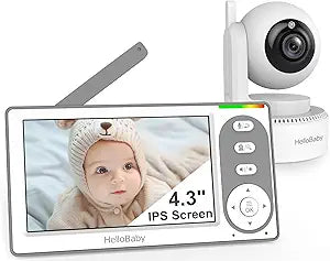 hellobaby best baby monitor - HelloBaby HB6148 Baby Monitor, 4.3" Screen, 30H Battery, PTZ, No WiFi  