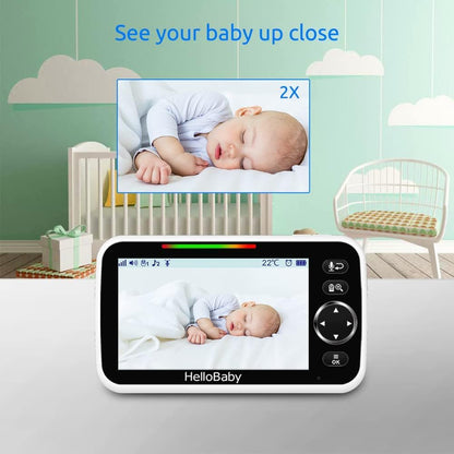 hellobaby best baby monitor - HelloBaby 5" Baby Monitor with 4 Cameras – No WiFi, 1000ft Range, Pan-Tilt-Zoom, 26-Hour Battery, Night Vision & 2-Way Audio（副本）  