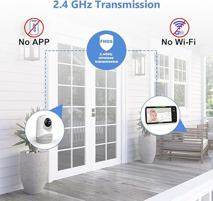 hellobaby best baby monitor - HelloBaby HB6250Plus Baby Monitor, 6" Screen, VOX, PTZ, Night Vision, No WiFi  