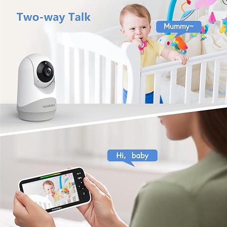 hellobaby best baby monitor - HelloBaby HB6250Plus Baby Monitor, 6" Screen, VOX, PTZ, Night Vision, No WiFi  